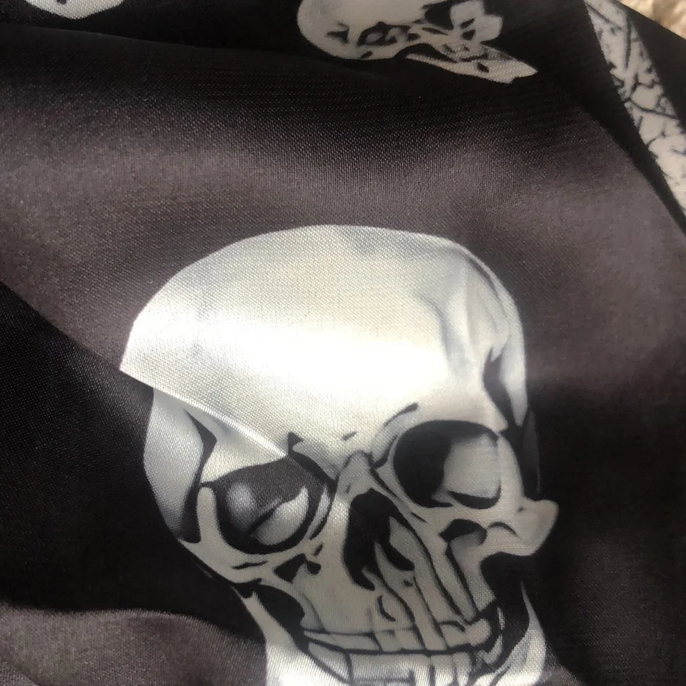 Piper K Black and White Skull Print Scarf